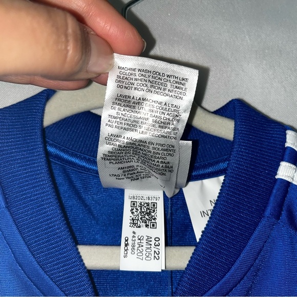 NWT Adidas Toddler Boy 24M Bright Blue Full Body Track Suit White Stripes Retro - Picture 10 of 11